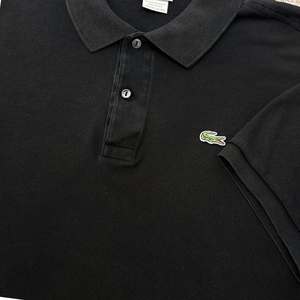 Lacoste Polo Shirt Mens 6 XL Black Cotton Pique Short Sleeve Classic Fit 5191L